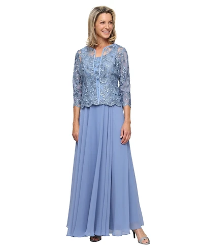 Alex Evenings Petite Scoop Neck Dress and 3/4-Length Sleeve Jacket, 2-Piece Set