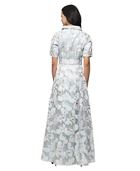 Alex Evenings Petite Short-Sleeve V-Neck Ball Gown