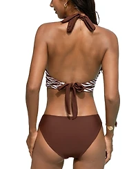 Cupshe Women's V-Neck Halter Reversible Bikini Set