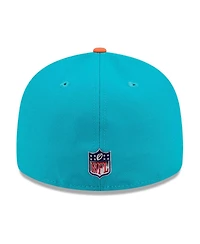 New Era Men's Aqua/Orange Miami Dolphins 2026 Nfl Draft Pre-Curved 59FIFTY Fitted Hat