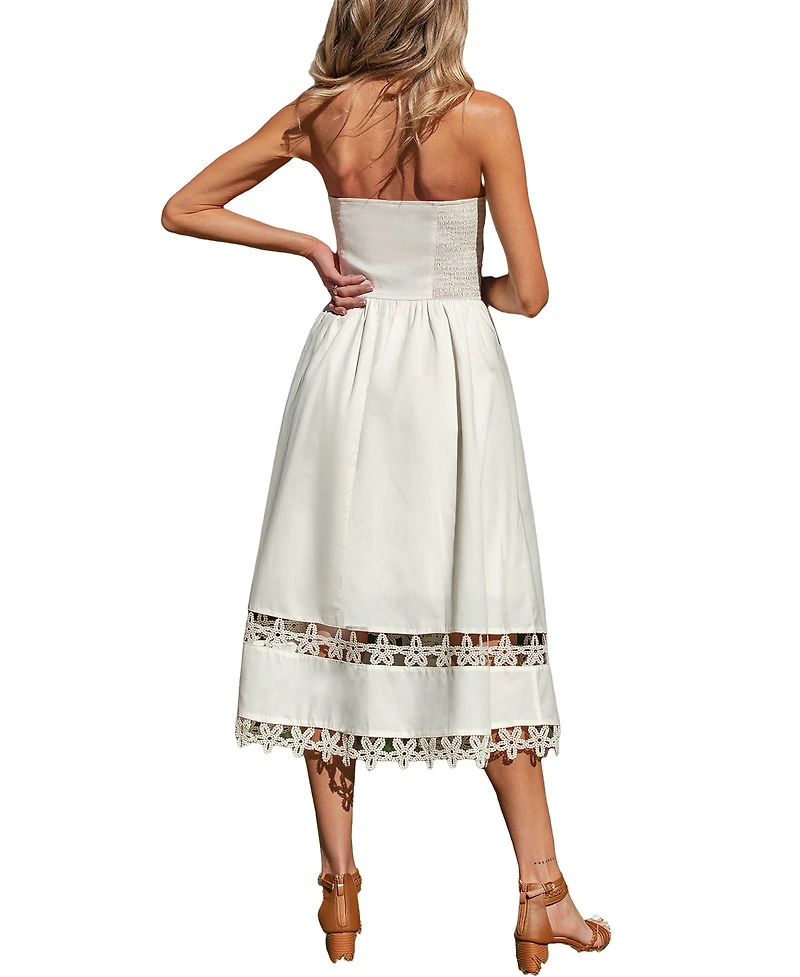 Cupshe Women's Vanilla Cream Midi Beach Dress