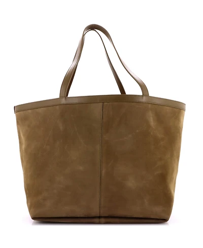 Pre-Owned Bottega Veneta Medium Flip Flap Tote Nubuck with Intrecciato Leather