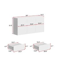 Famapy 9 Drawer Dresser for Bedroom with Deep Drawers,Dressers and Chest of Drawers Handle Free for Closet Living Room