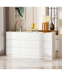 Famapy 9 Drawer Dresser for Bedroom with Deep Drawers,Dressers and Chest of Drawers Handle Free for Closet Living Room