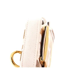 Pre-Owned Fendi Nano Chain Baguette Charm Bag Zucca Embroidered Canvas