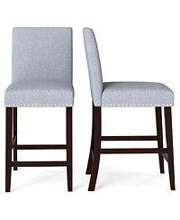 Gymax 26'' Counter Height Chairs Set of Barstools w/ Padded Seat and Backrest Footrest