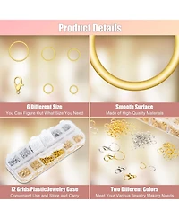 Gnuadz 1200pcs Jump Rings Necklace Repair Kit Tools Pliers Tweezers Lobster Clasps Crafts Key Chains