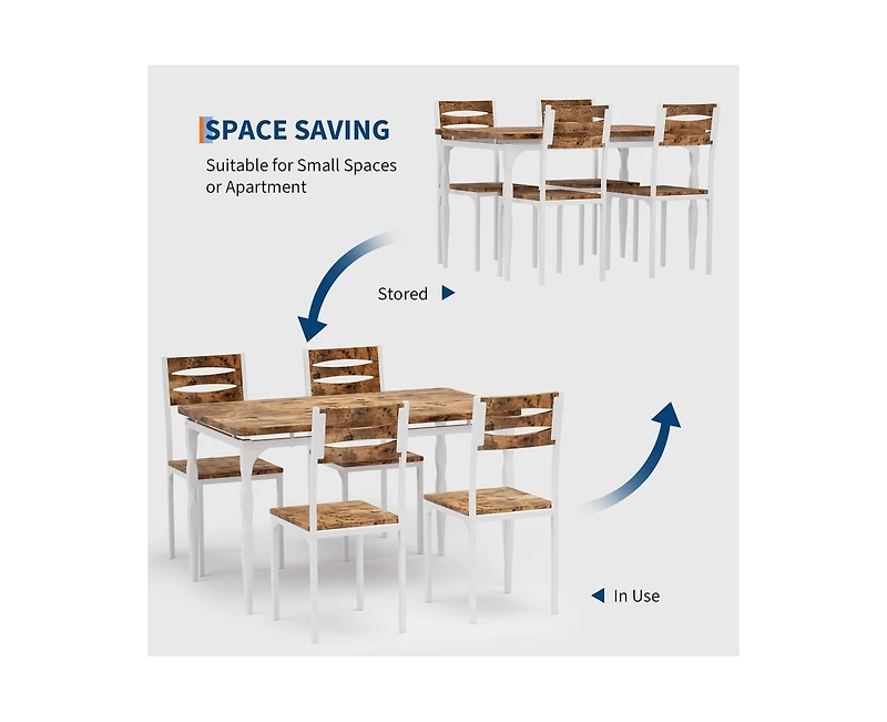 gaomon 5-Piece 4-Person Farmhouse Style Dining Table Set