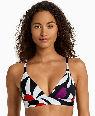 Lauren Ralph Women's Triangle V-Neck Bikini Swim Bra Top