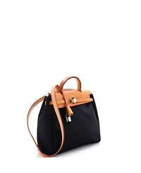 Pre-Owned HERMES Pm Herbag Toile and Leather