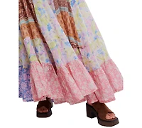 Free People Women's Santa Eulalia Printed Pull-On Cotton Maxi Skirt