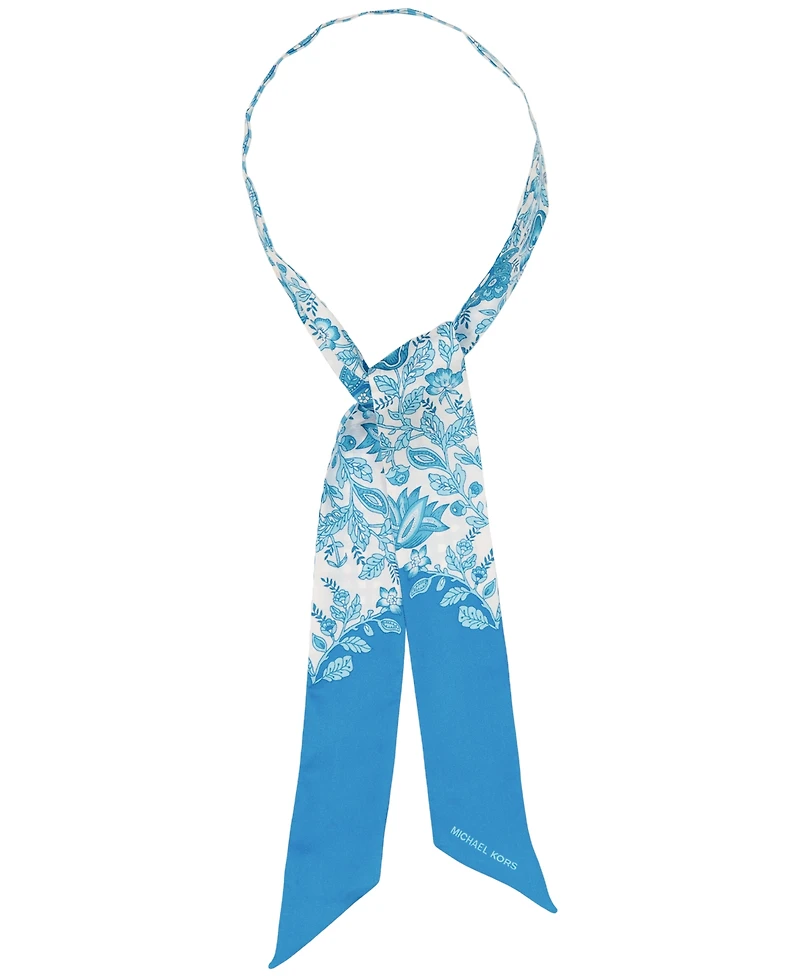 Michael Kors Medallion Fleur Silk Skinny Scarf