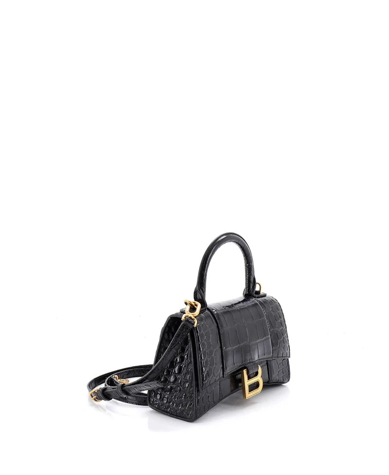Pre-Owned Balenciaga Hourglass Top Handle Bag Embossed Leather