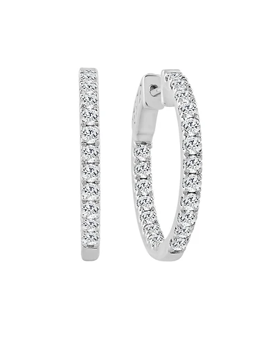 Diamond In & Out Hoop Earrings (1-1/2 ct. t.w.) in 10k White Gold