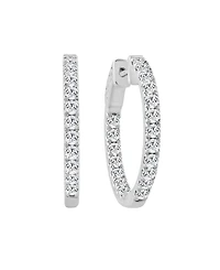 Diamond In & Out Hoop Earrings (1-1/2 ct. t.w.) in 10k White Gold
