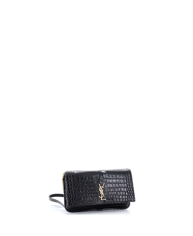 Pre-Owned Saint Laurent Classic Monogram Phone Holder Shoulder Bag Embossed Leather