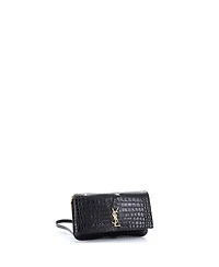 Pre-Owned Saint Laurent Classic Monogram Phone Holder Shoulder Bag Embossed Leather