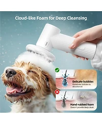 Aronkl Automatic Foaming Rechargeable Pet Bath Brush with Soft Silicone Bristles