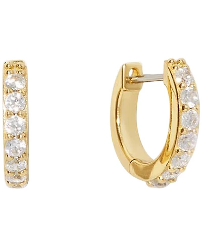 Ana Luisa Suzanne Medium Gold-Plated Pave Huggie Hoop Earrings