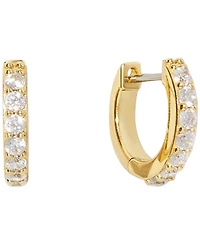 Ana Luisa Suzanne Medium Gold-Plated Pave Huggie Hoop Earrings