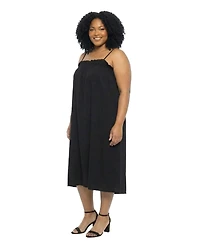 24seven Comfort Apparel Plus Essential Curvy Spaghetti Strap Maxi Dress
