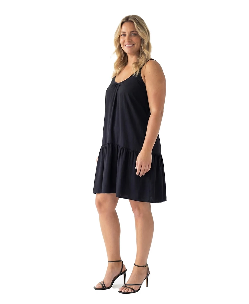 24seven Comfort Apparel Plus Essential Curvy Mini Dress