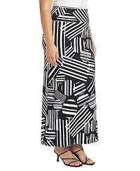 24seven Comfort Apparel Plus Foldover Waist Maxi Skirt