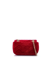 Pre-Owned Gucci Mini Gg Marmont Flap Bag Matelasse Velvet