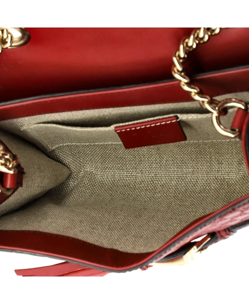 Pre-Owned Gucci Mini Emily Chain Flap Bag Microguccissima Leather