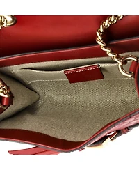 Pre-Owned Gucci Mini Emily Chain Flap Bag Microguccissima Leather