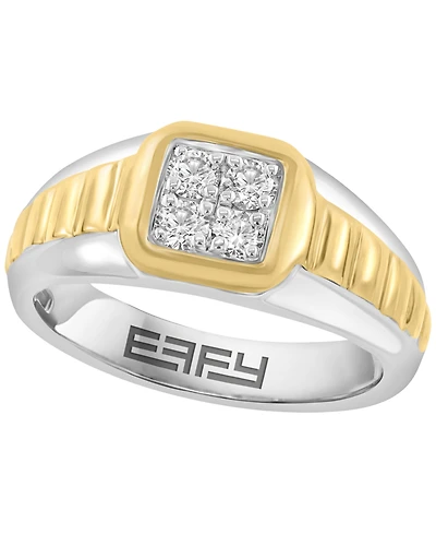 Effy Collection Lab Grown Diamond Ring (3/8 ct. t.w.) in Sterling Silver With Gold Over Silver