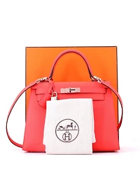 Pre-Owned Hermes Kelly Handbag Epsom with Palladium Hardware