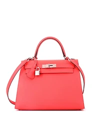 Pre-Owned Hermes Kelly Handbag Epsom with Palladium Hardware