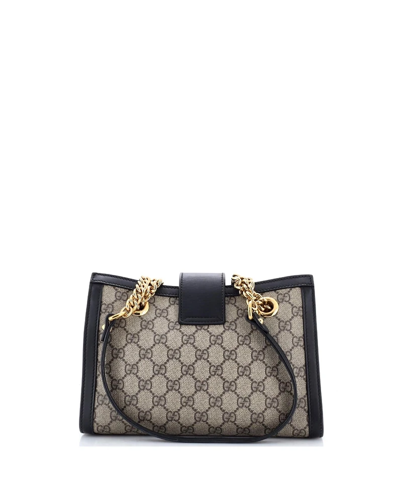 Pre-Owned Gucci Padlock Chain Tote Gg Coated Canvas with Leather