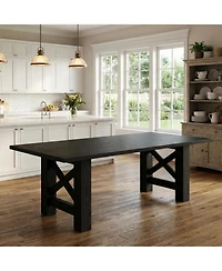 gaomon Wood Farmhouse Dining Table for 6-8, Heavy Duty Large Kitchen Table