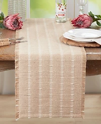 Saro Lifestyle Woven Jute and Wool Table Runner, 14" x 72"