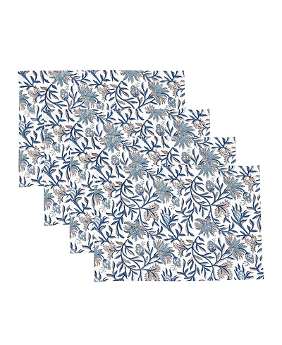 Saro Lifestyle Botanical Floral Cotton Placemats, Set of 4