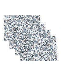 Saro Lifestyle Botanical Floral Cotton Placemats, Set of 4