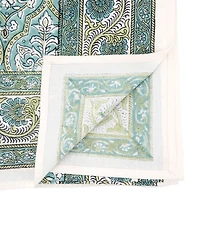 Saro Lifestyle Ornate Floral Border Cotton Tablecloth, 70" x 70"