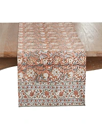 Saro Lifestyle Timeless Floral Cotton Table Runner, 16" x 72"