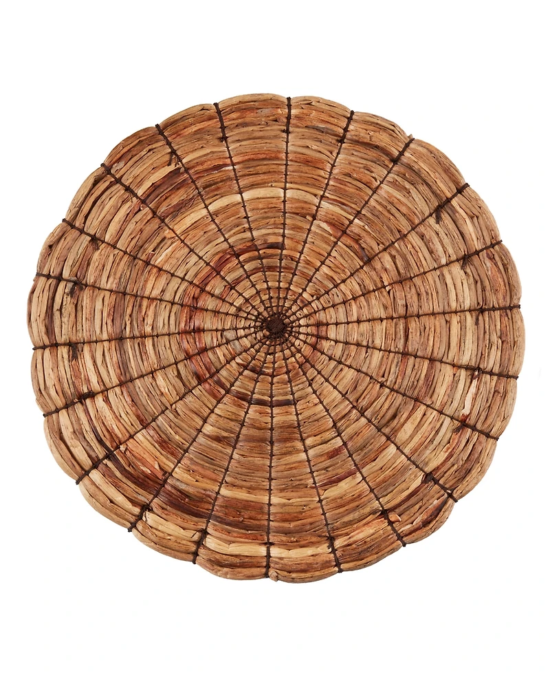 Saro Lifestyle Woven Water Hyacinth Round Placemats, Set of 4