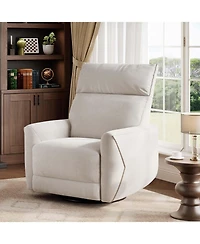 gaomon Power Recliner Chair Swivel Glider Faux Leather Upholstered Nursery Rocker Reclining Sofa Chair with Charging Port,Curved Armrests