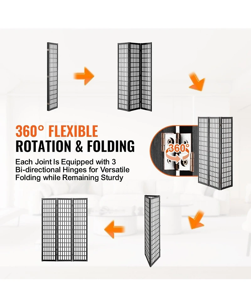 Gouun 3-Panel Japanese-Style Folding Room Divider