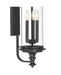 Possini Euro Design Medici Modern Outdoor Wall Light Fixture Clear Glass for Post Exterior Barn Deck House Porch Yard Patio Home Outside