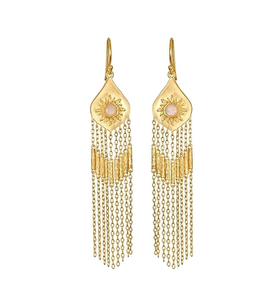 Satya Jewelry Daybreak Opal Sun Fringe Earrings