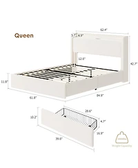 Homfan Boucle Bed Frame with Storage Headboard