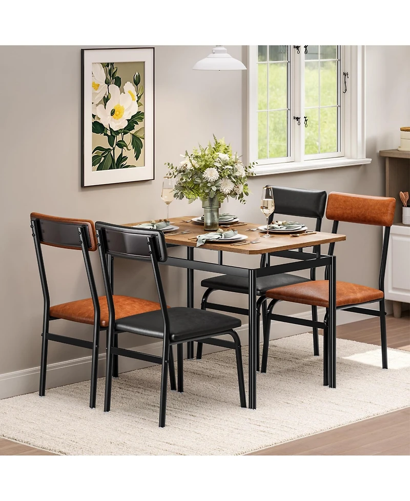 gaomon 5-Piece 4-Person Small Industrial Dining Table Set