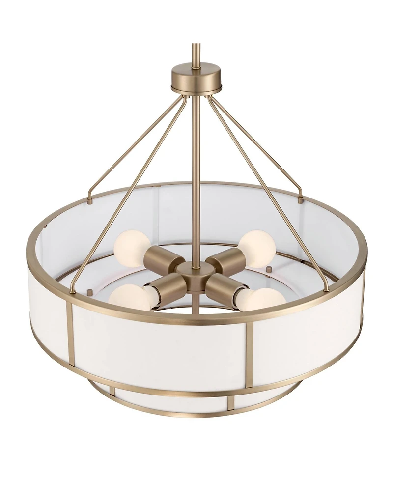 Possini Euro Design Zilina 19 Matte Brass 2-Tier 4-Light Chandelier
