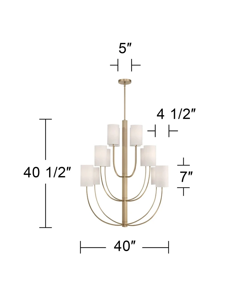 Possini Euro Design Maxine 40 Wide Matte Brass 12 Light Large Chandelier