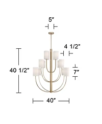 Possini Euro Design Maxine 40 Wide Matte Brass 12 Light Large Chandelier